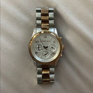 Silver and rose gold Michael Kors watch
